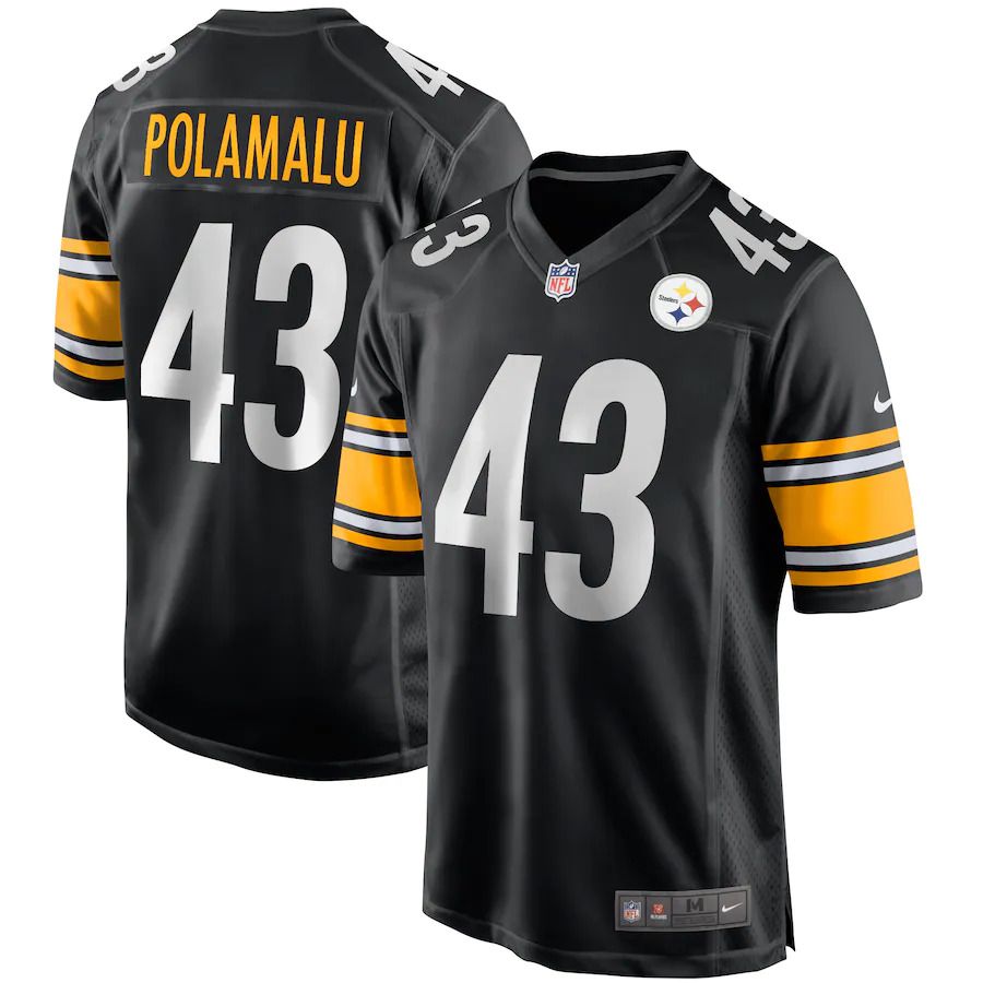 Men Pittsburgh Steelers #43 Troy Polamalu Nike Black Game Retired Player NFL Jersey